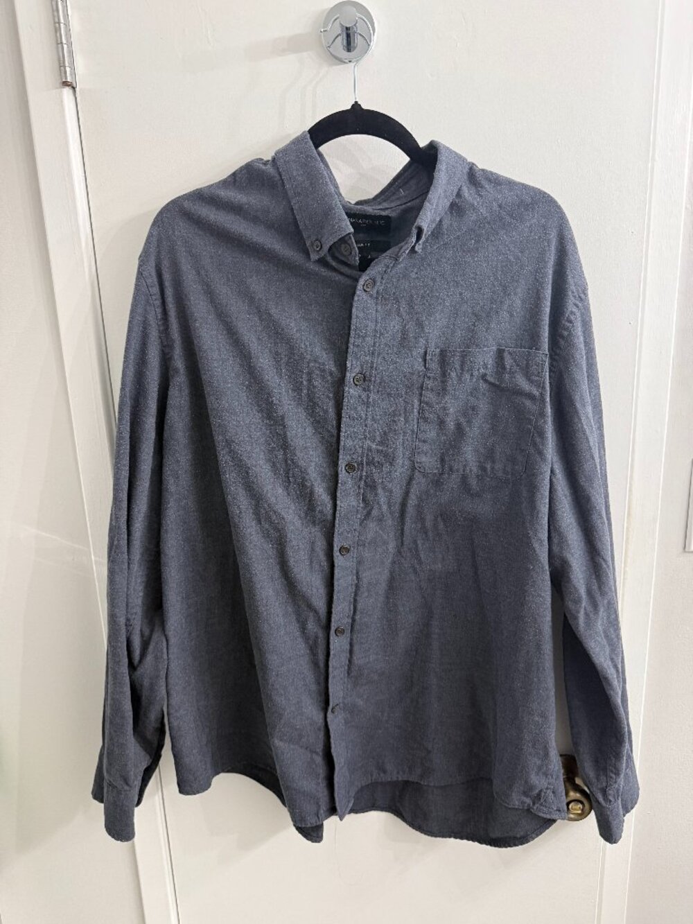 Banana Republic Grey Lightweight Button down 2XL Flannel Shirt